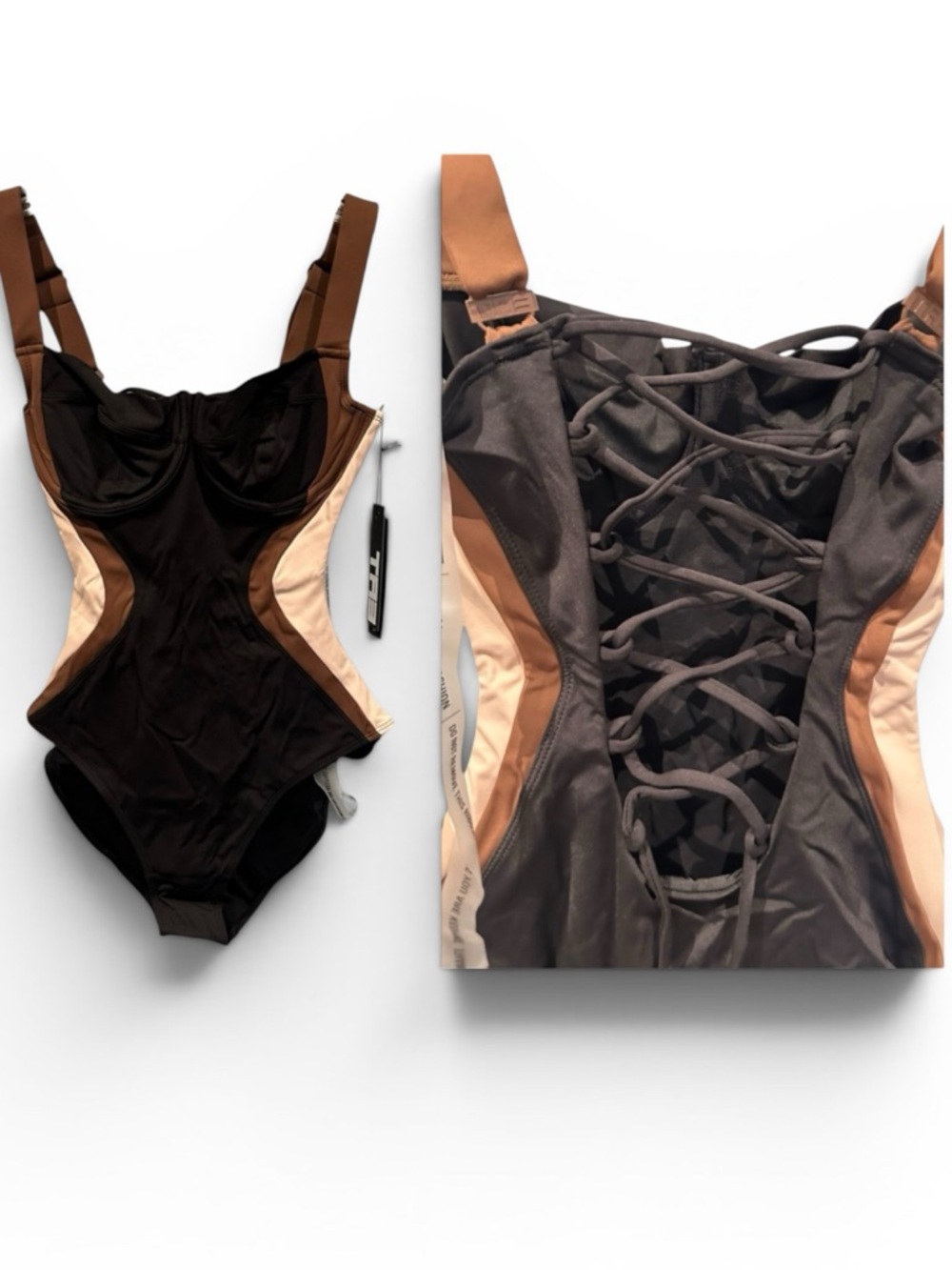 TA3 One Piece Lifty CONTOUR BLACK/MOCHA/PEACH BLUSH XS Regular / Long D/DD New